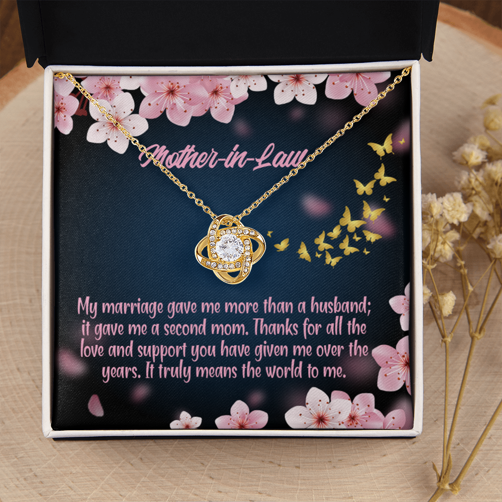 To My Mother-in-Law Marriage Second Mom Infinity Knot Necklace Message Card-Express Your Love Gifts