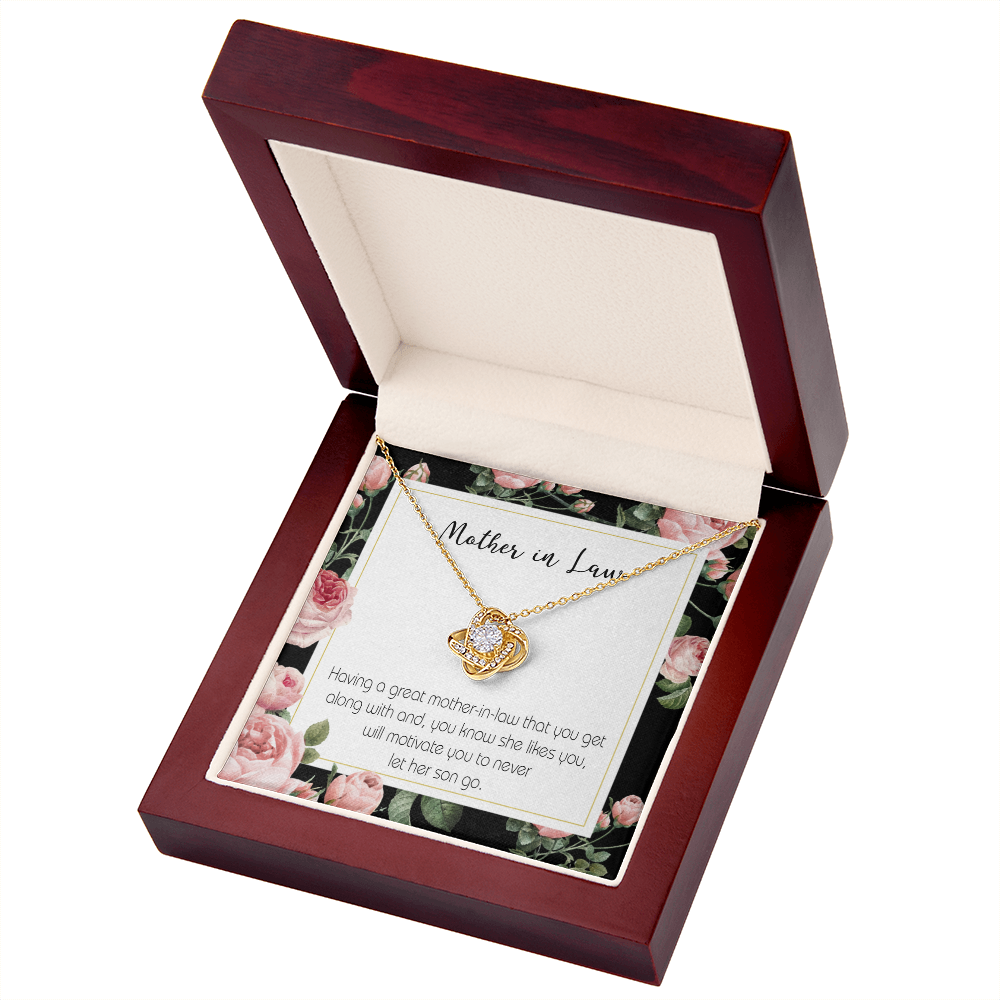 To My Mother-in-Law Mother-in-Law That Motivate Infinity Knot Necklace Message Card-Express Your Love Gifts