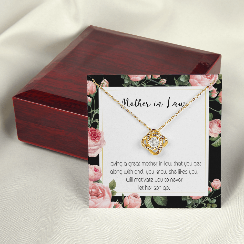 To My Mother-in-Law Mother-in-Law That Motivate Infinity Knot Necklace Message Card-Express Your Love Gifts