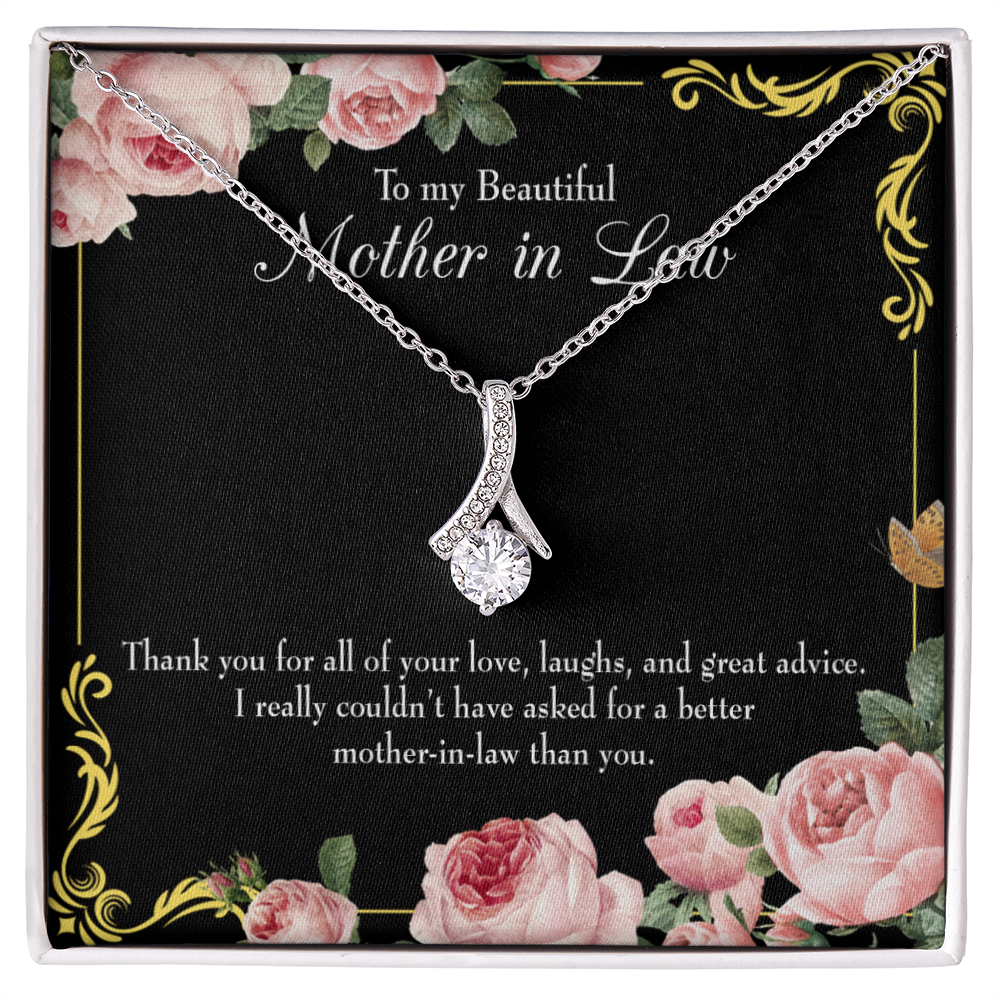 To My Mother-in-Law No Other Better Mother-in-Law Alluring Ribbon Necklace Message Card-Express Your Love Gifts