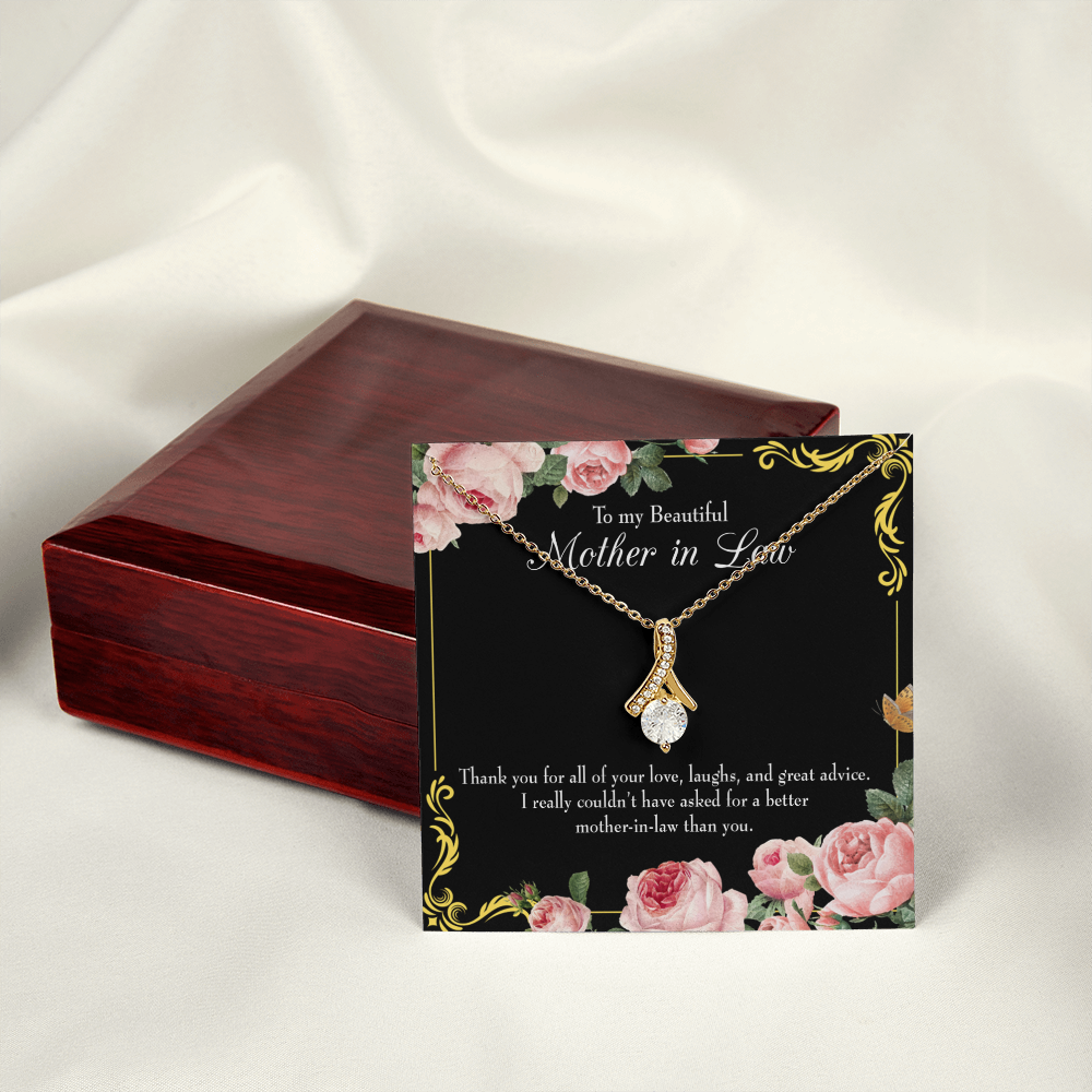 To My Mother-in-Law No Other Better Mother-in-Law Alluring Ribbon Necklace Message Card-Express Your Love Gifts