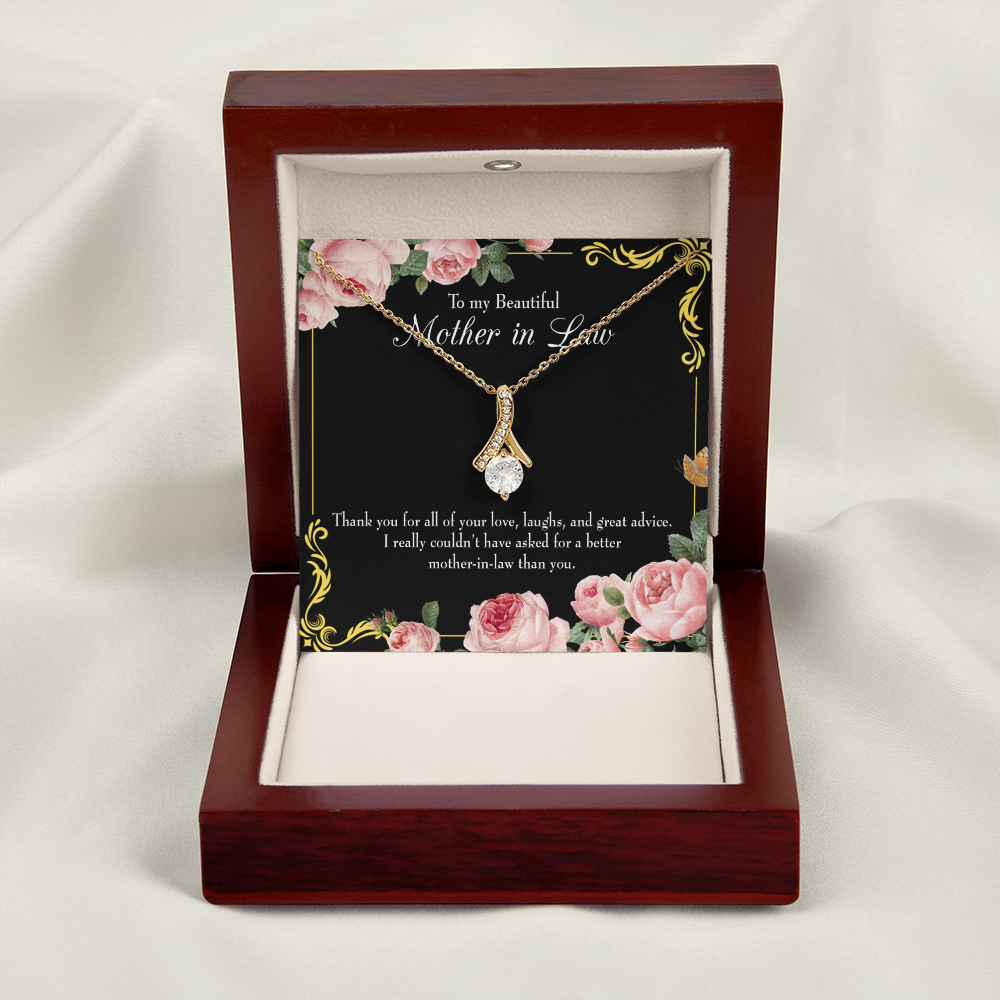 To My Mother-in-Law No Other Better Mother-in-Law Alluring Ribbon Necklace Message Card-Express Your Love Gifts