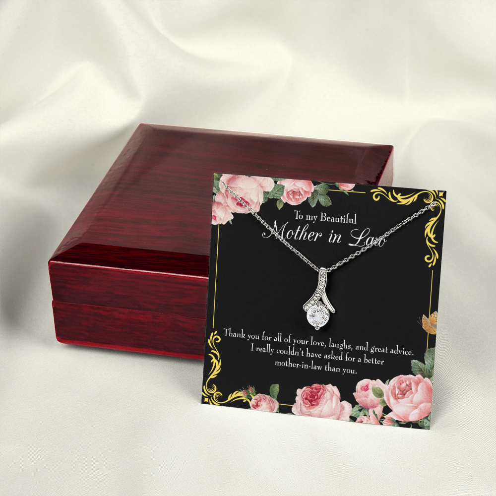 To My Mother-in-Law No Other Better Mother-in-Law Alluring Ribbon Necklace Message Card-Express Your Love Gifts