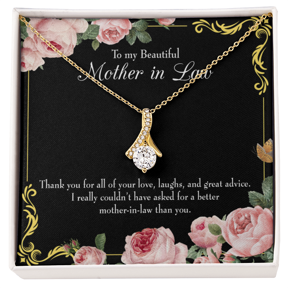 To My Mother-in-Law No Other Better Mother-in-Law Alluring Ribbon Necklace Message Card-Express Your Love Gifts