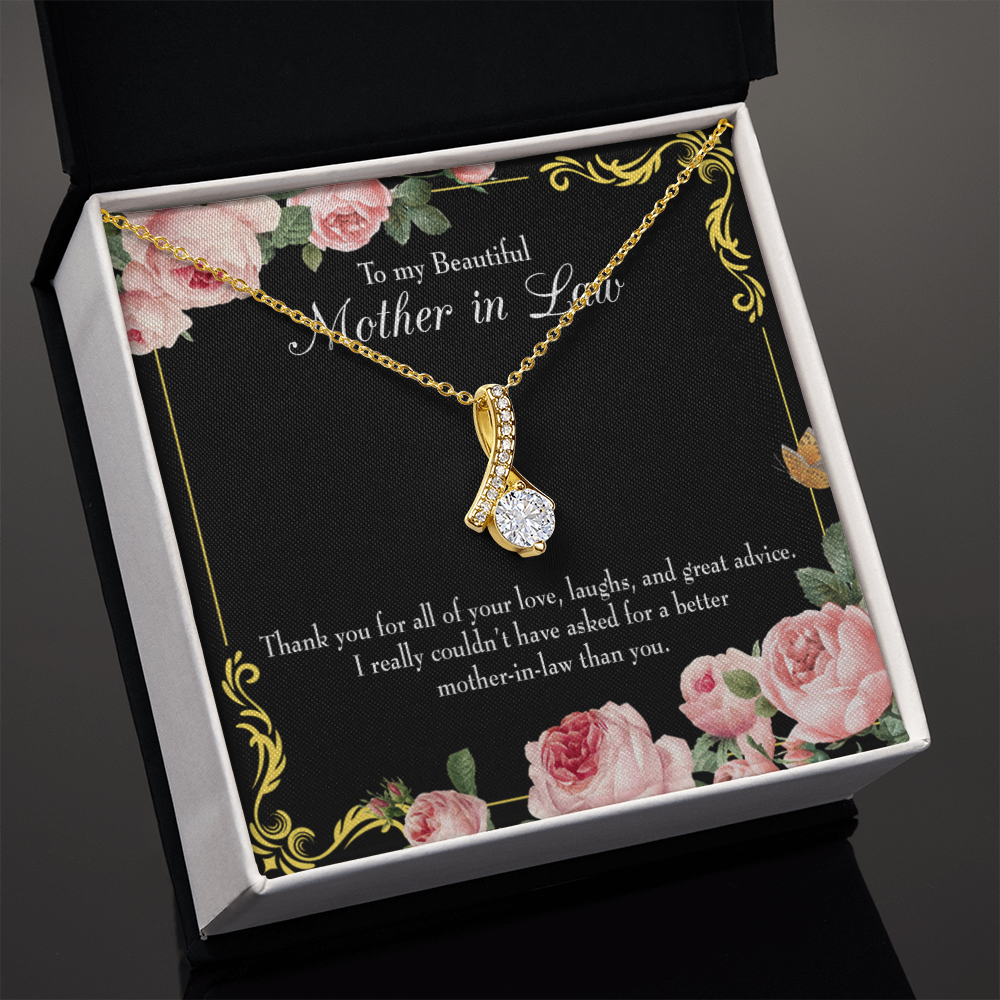 To My Mother-in-Law No Other Better Mother-in-Law Alluring Ribbon Necklace Message Card-Express Your Love Gifts