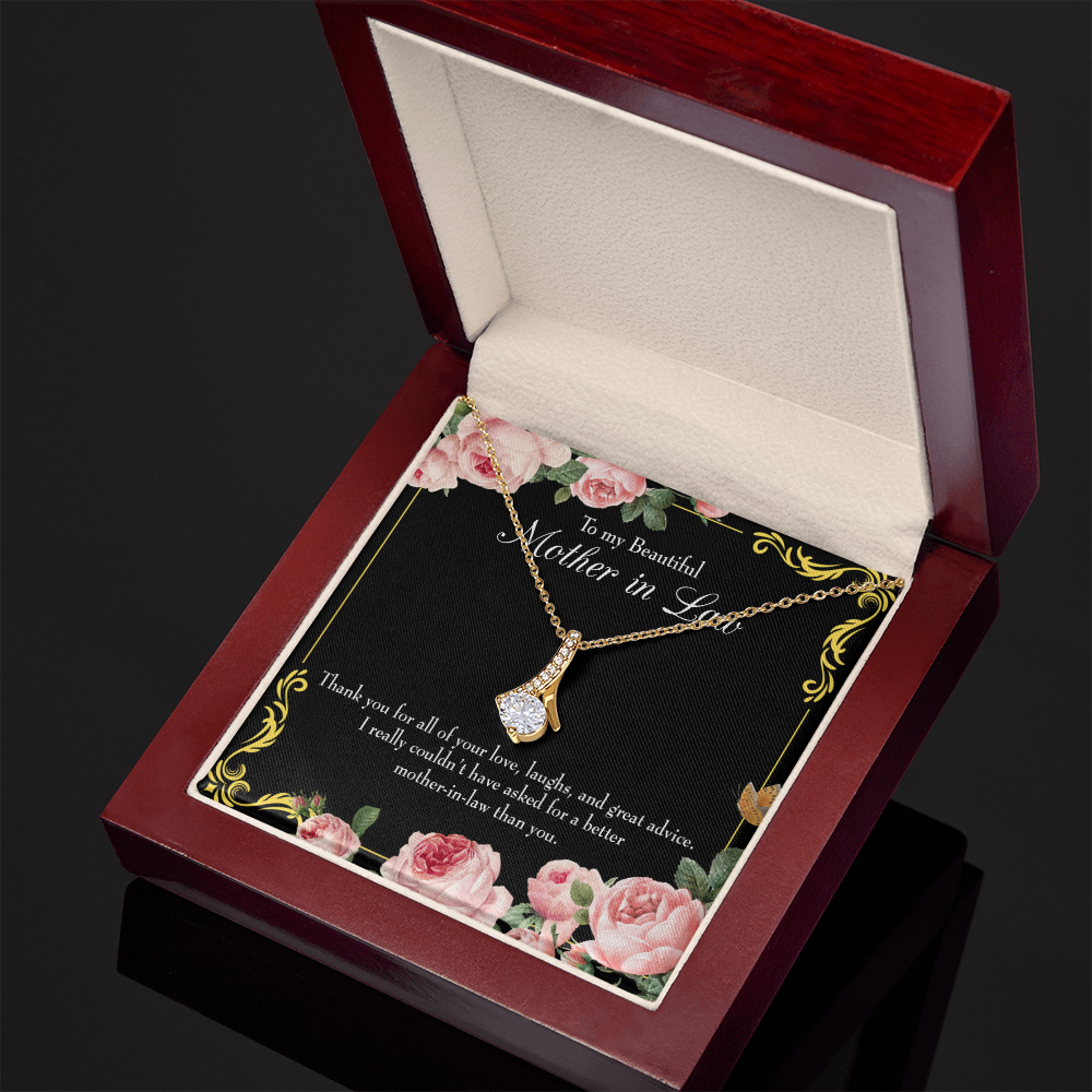 To My Mother-in-Law No Other Better Mother-in-Law Alluring Ribbon Necklace Message Card-Express Your Love Gifts