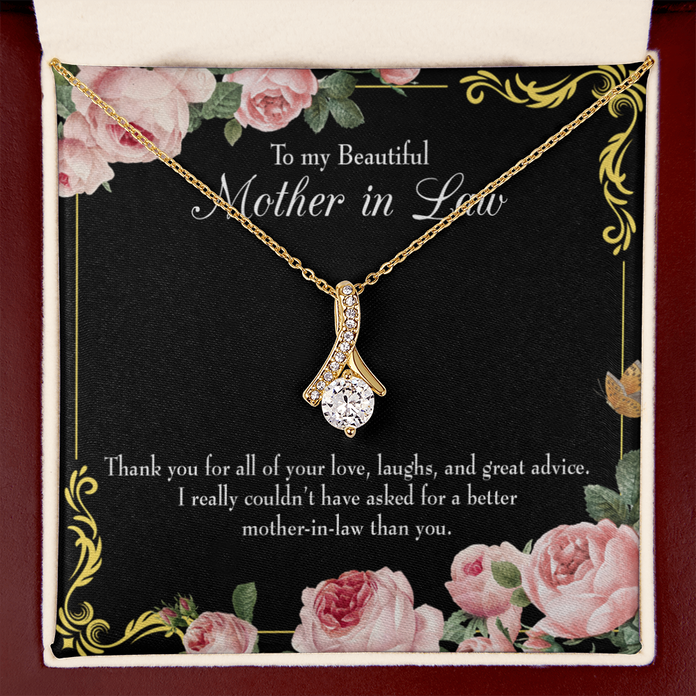 To My Mother-in-Law No Other Better Mother-in-Law Alluring Ribbon Necklace Message Card-Express Your Love Gifts