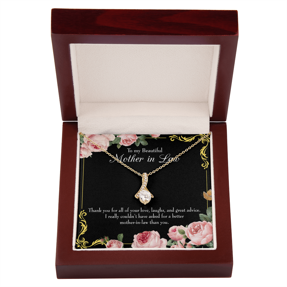 To My Mother-in-Law No Other Better Mother-in-Law Alluring Ribbon Necklace Message Card-Express Your Love Gifts