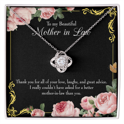 To My Mother-in-Law No Other Better Mother-in-Law Infinity Knot Necklace Message Card-Express Your Love Gifts