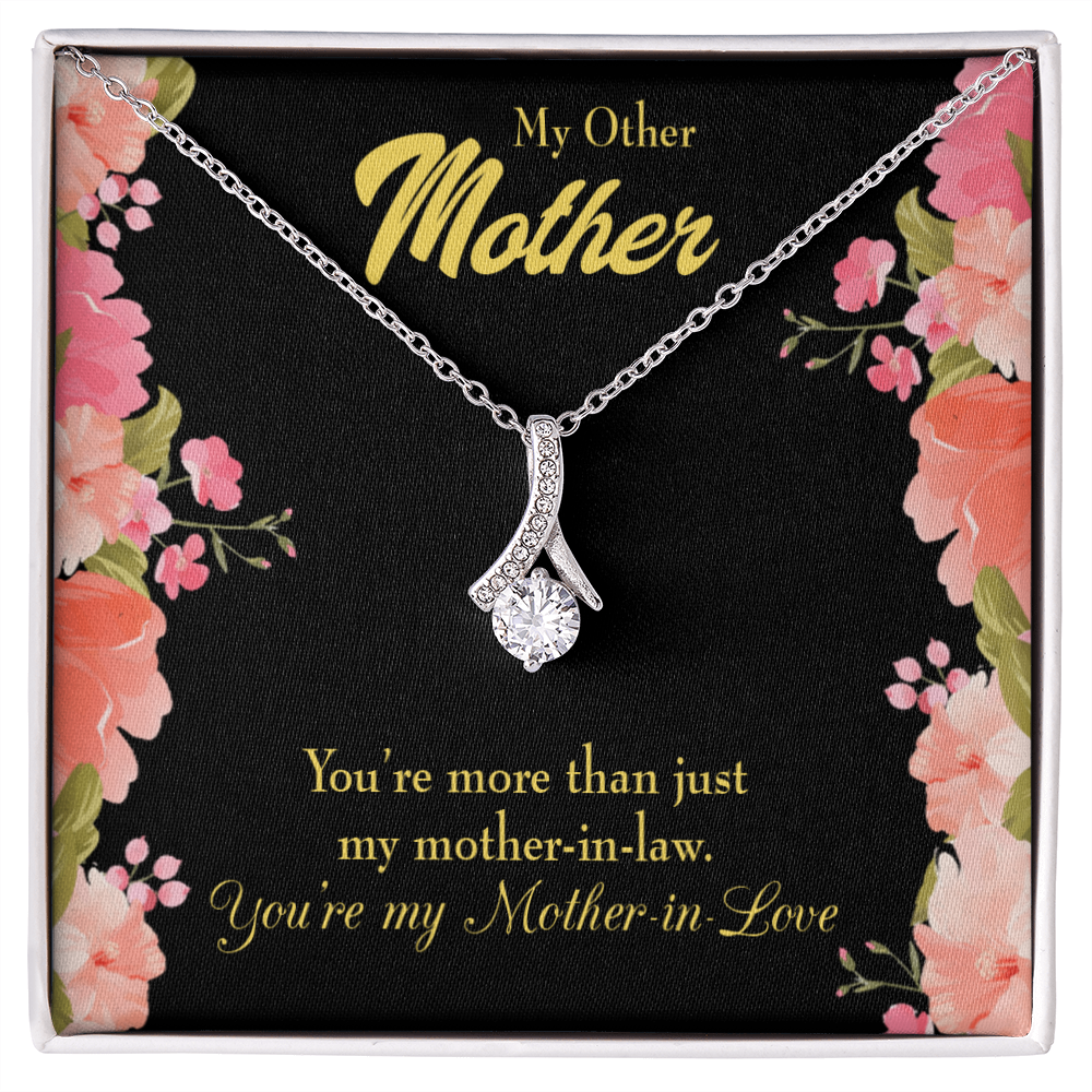 To My Mother-in-Law Not Just Mother-in-Law Alluring Ribbon Necklace Message Card-Express Your Love Gifts