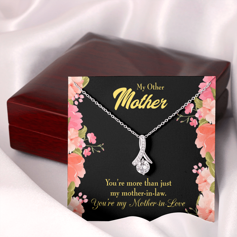 To My Mother-in-Law Not Just Mother-in-Law Alluring Ribbon Necklace Message Card-Express Your Love Gifts