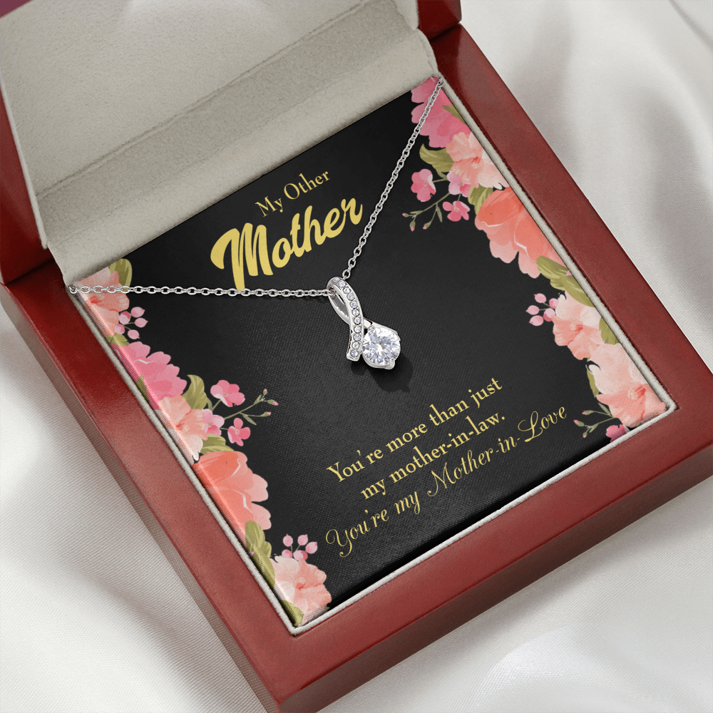 To My Mother-in-Law Not Just Mother-in-Law Alluring Ribbon Necklace Message Card-Express Your Love Gifts