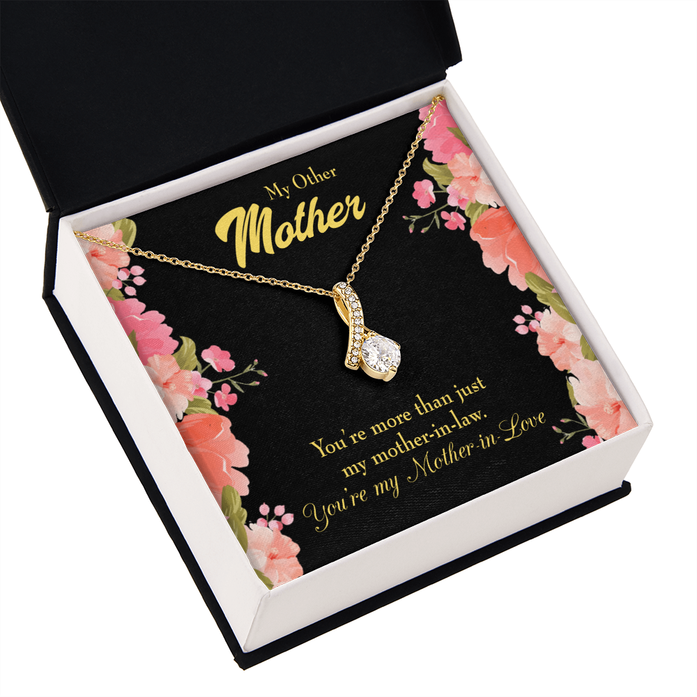 To My Mother-in-Law Not Just Mother-in-Law Alluring Ribbon Necklace Message Card-Express Your Love Gifts