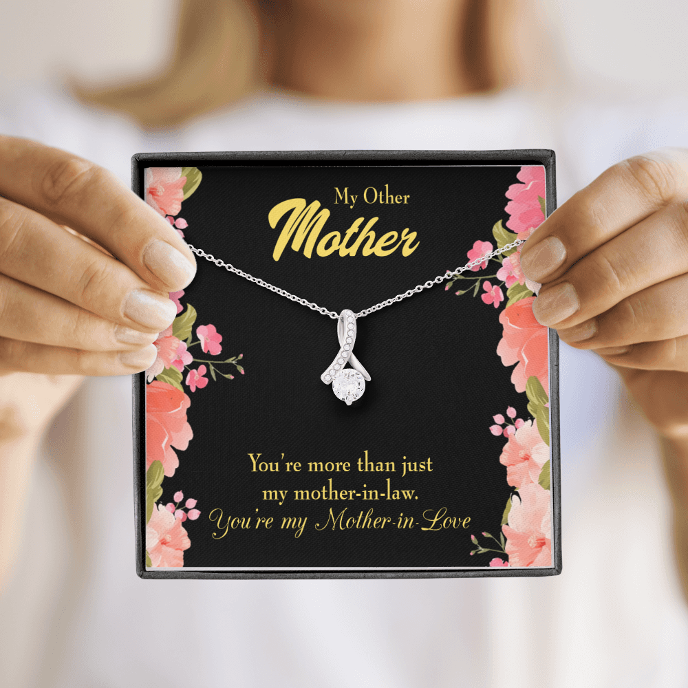 To My Mother-in-Law Not Just Mother-in-Law Alluring Ribbon Necklace Message Card-Express Your Love Gifts