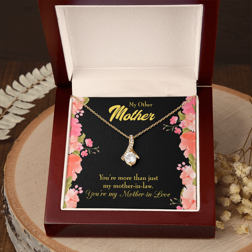 To My Mother-in-Law Not Just Mother-in-Law Alluring Ribbon Necklace Message Card-Express Your Love Gifts