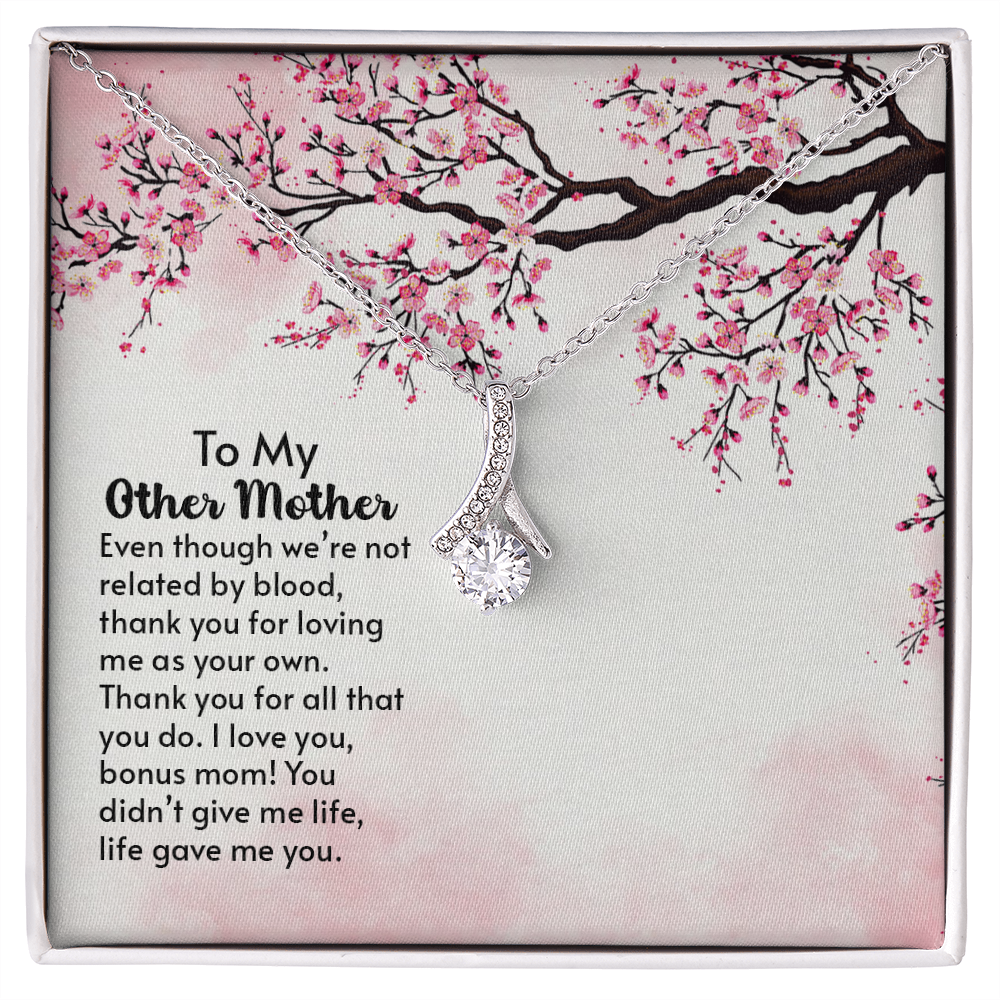 To My Mother-in-Law Other Mother Alluring Ribbon Necklace Message Card-Express Your Love Gifts