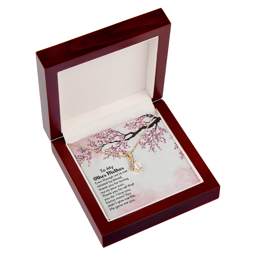 To My Mother-in-Law Other Mother Alluring Ribbon Necklace Message Card-Express Your Love Gifts