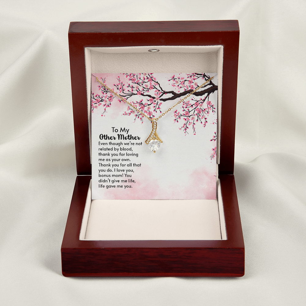 To My Mother-in-Law Other Mother Alluring Ribbon Necklace Message Card-Express Your Love Gifts