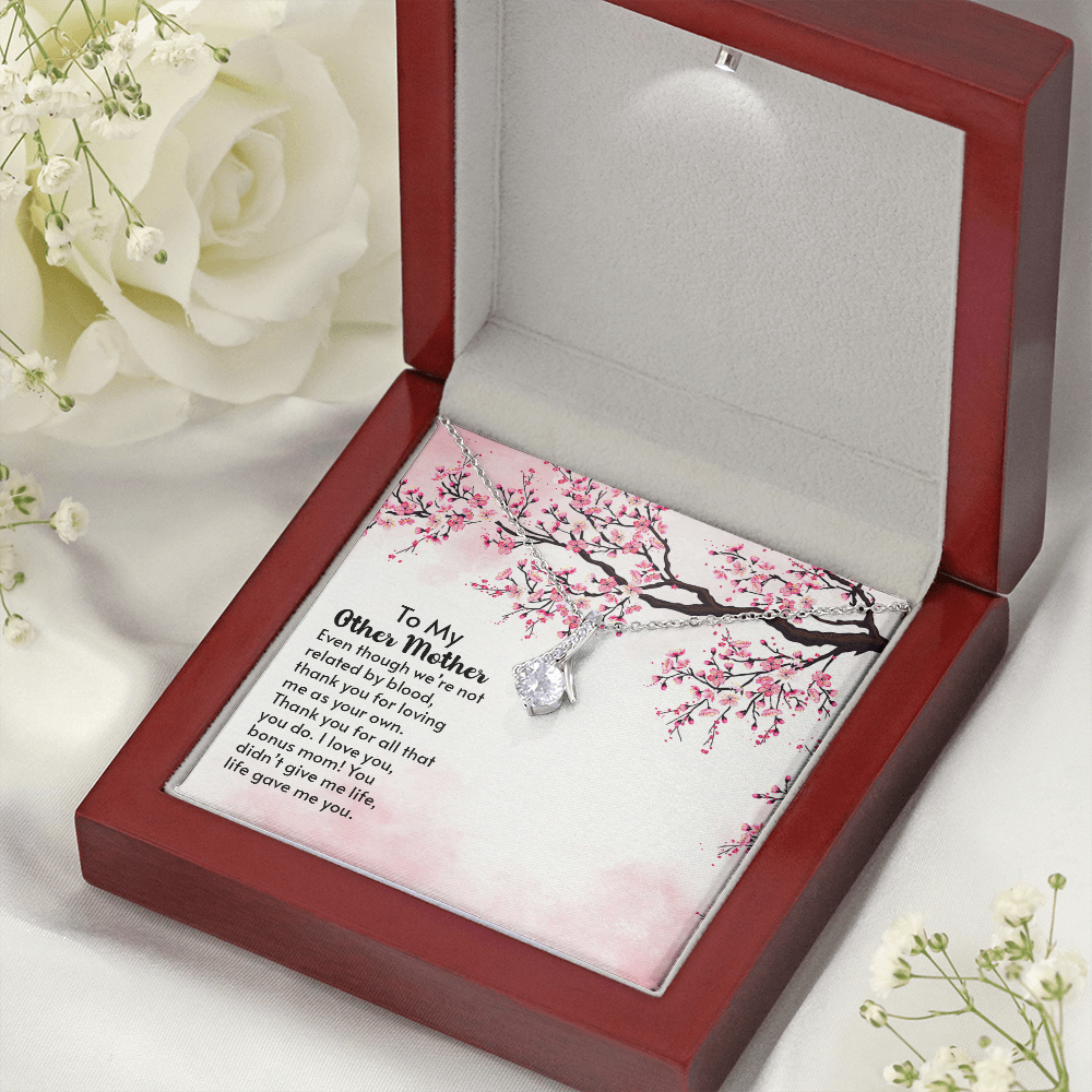 To My Mother-in-Law Other Mother Alluring Ribbon Necklace Message Card-Express Your Love Gifts