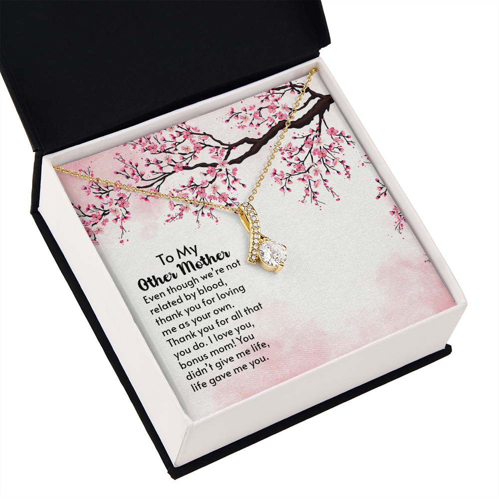 To My Mother-in-Law Other Mother Alluring Ribbon Necklace Message Card-Express Your Love Gifts