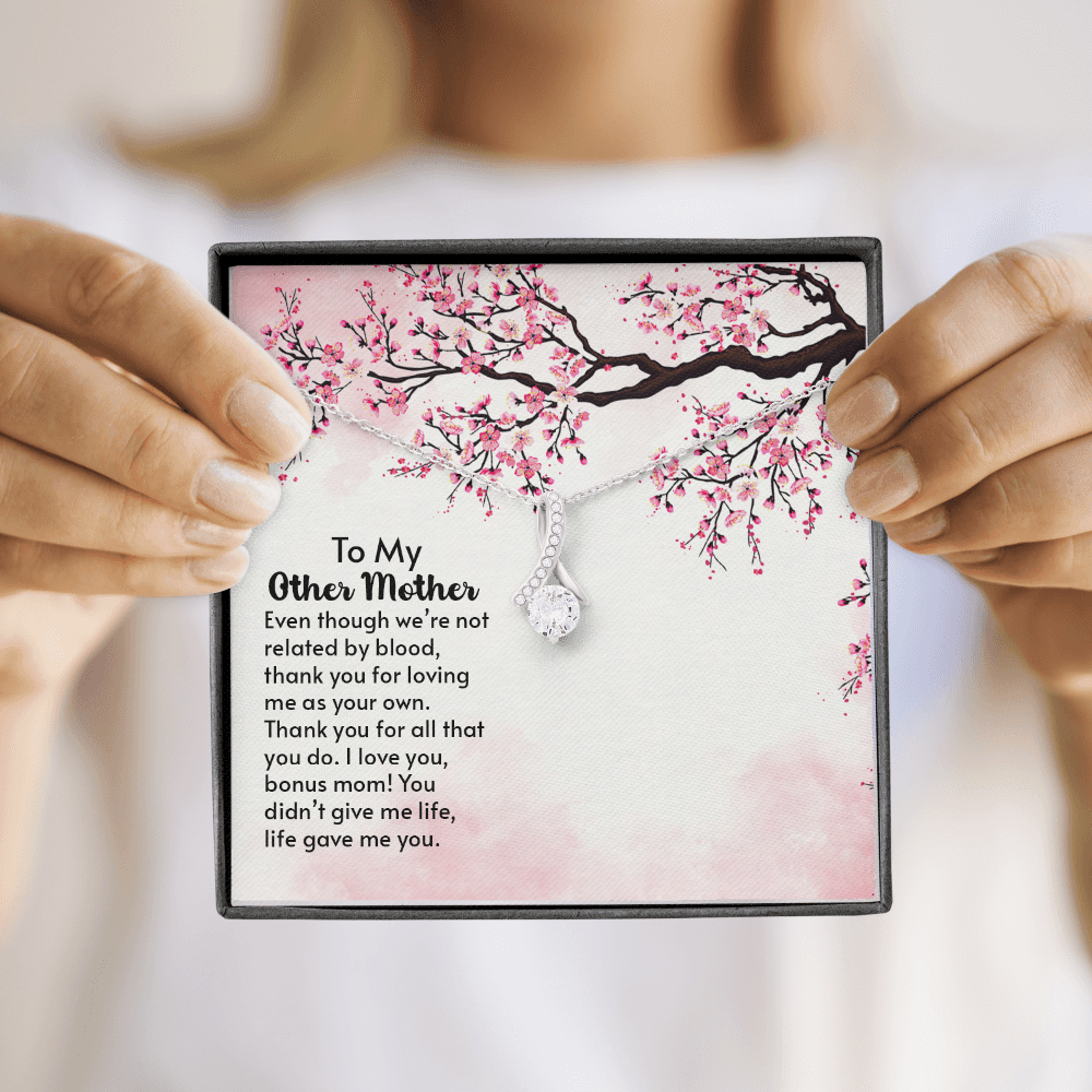 To My Mother-in-Law Other Mother Alluring Ribbon Necklace Message Card-Express Your Love Gifts