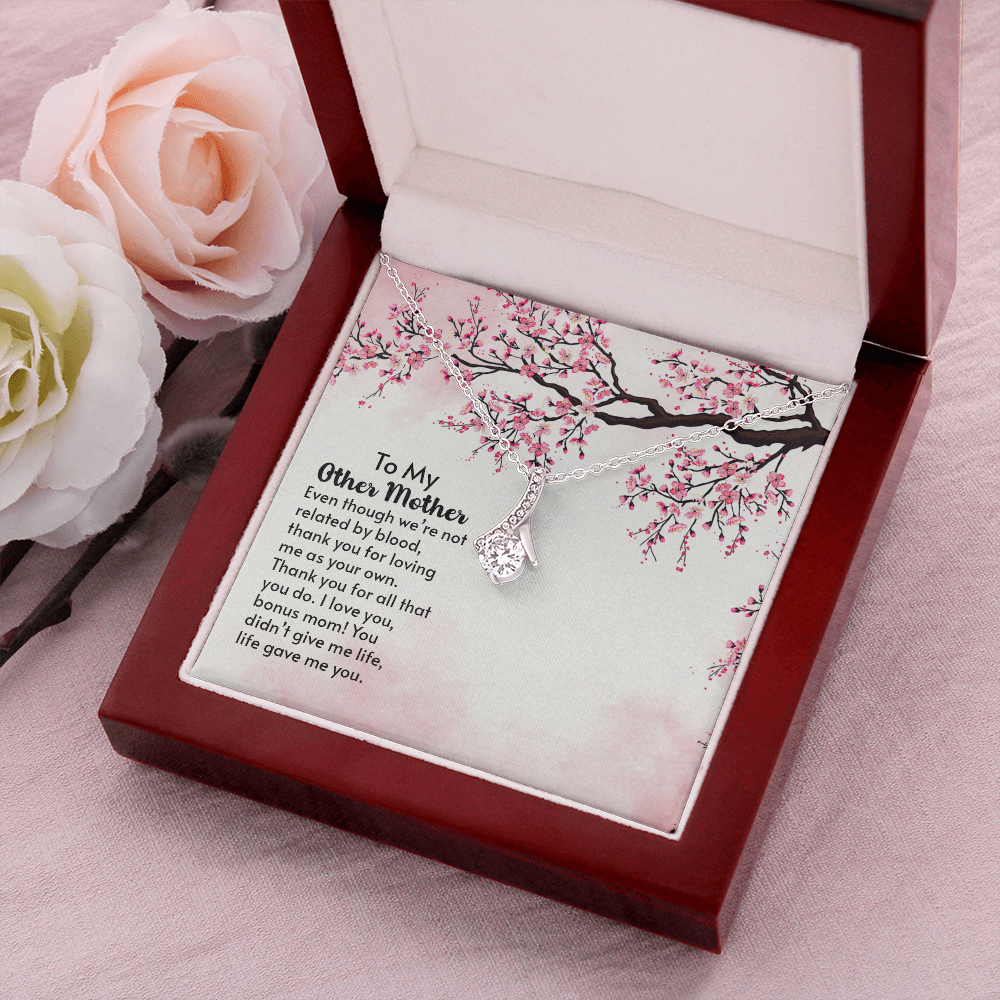 To My Mother-in-Law Other Mother Alluring Ribbon Necklace Message Card-Express Your Love Gifts