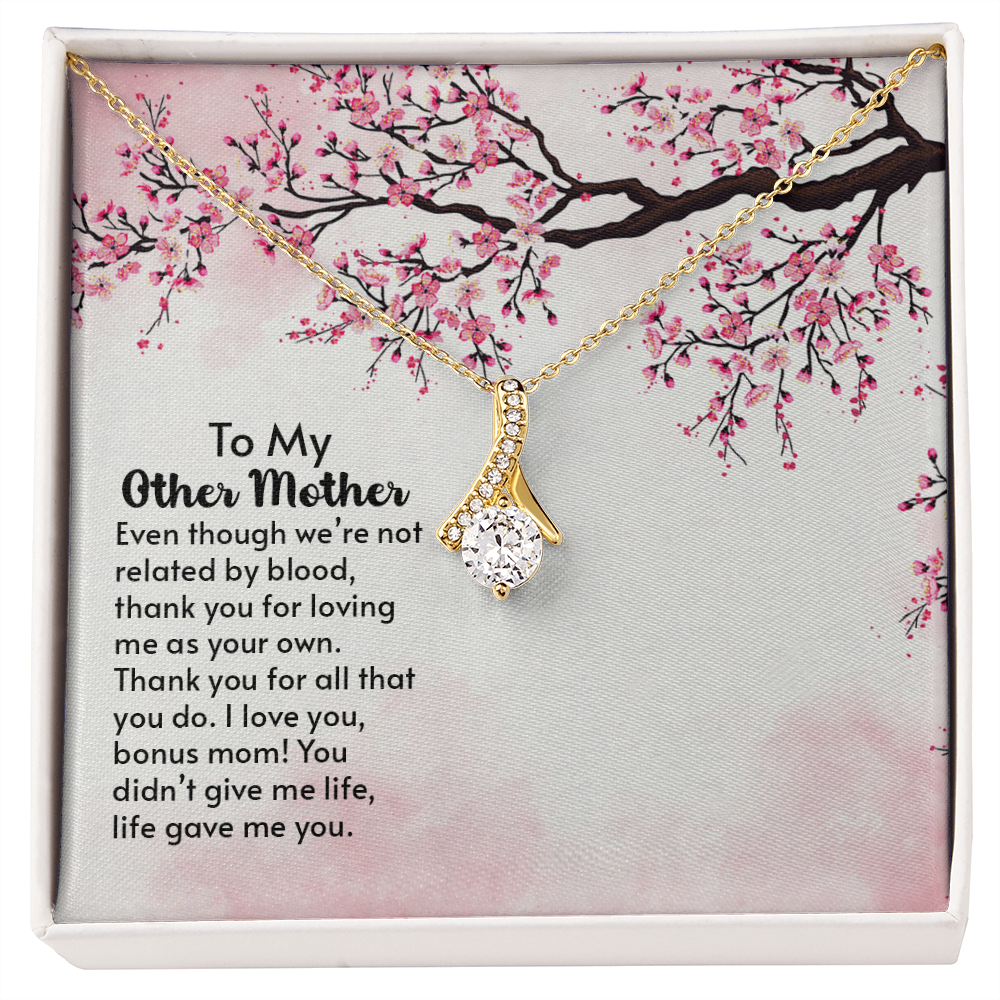 To My Mother-in-Law Other Mother Alluring Ribbon Necklace Message Card-Express Your Love Gifts