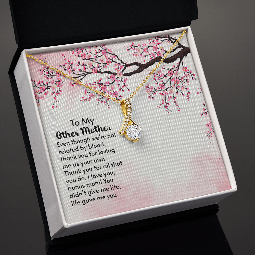 To My Mother-in-Law Other Mother Alluring Ribbon Necklace Message Card-Express Your Love Gifts