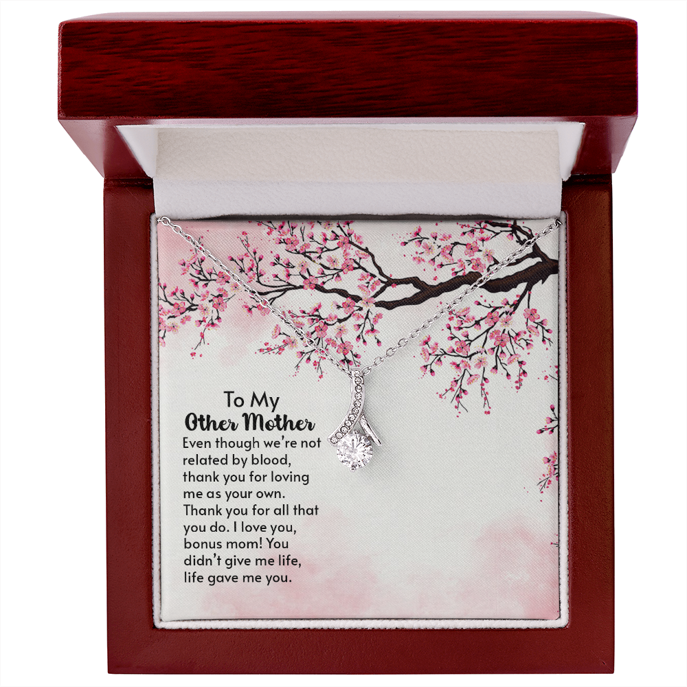 To My Mother-in-Law Other Mother Alluring Ribbon Necklace Message Card-Express Your Love Gifts