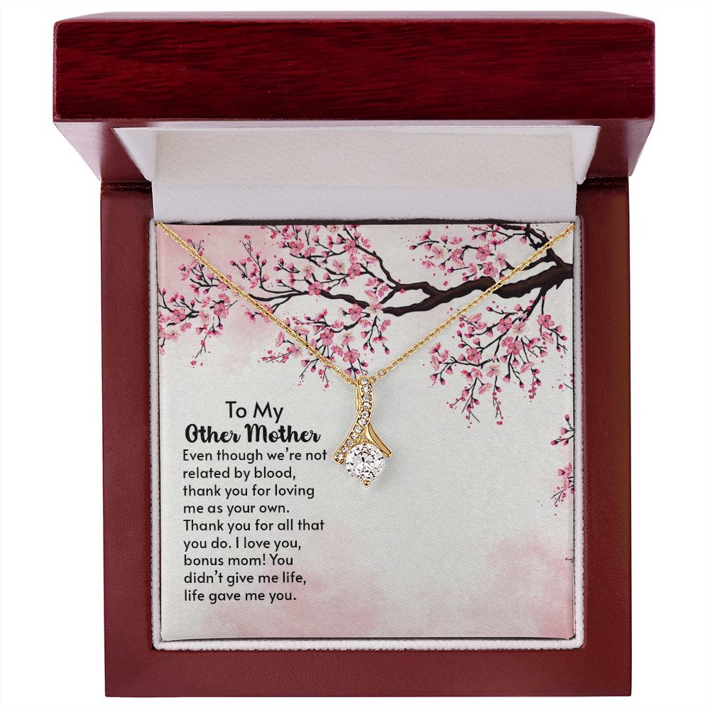 To My Mother-in-Law Other Mother Alluring Ribbon Necklace Message Card-Express Your Love Gifts