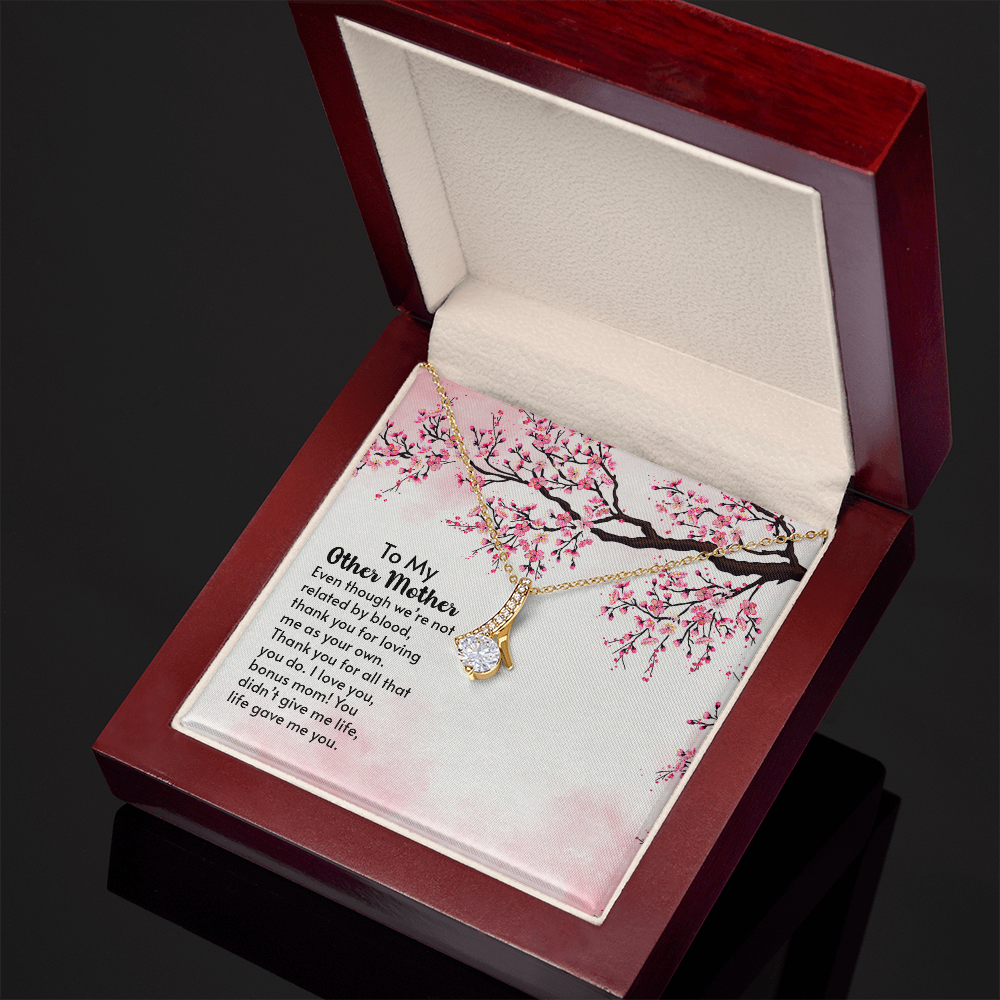 To My Mother-in-Law Other Mother Alluring Ribbon Necklace Message Card-Express Your Love Gifts