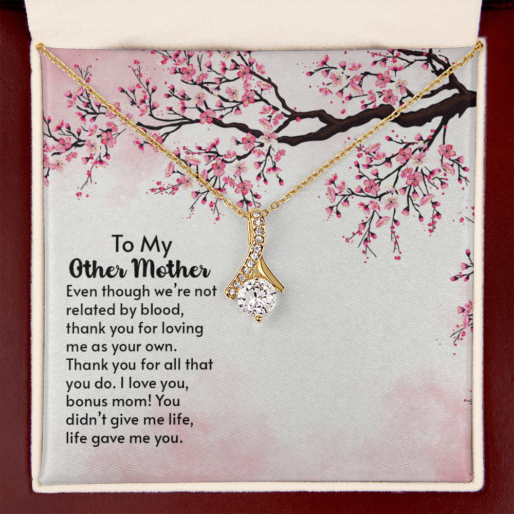 To My Mother-in-Law Other Mother Alluring Ribbon Necklace Message Card-Express Your Love Gifts