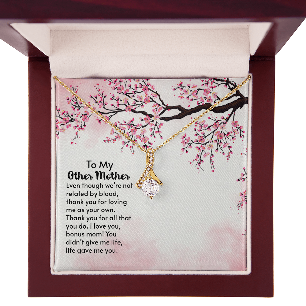 To My Mother-in-Law Other Mother Alluring Ribbon Necklace Message Card-Express Your Love Gifts