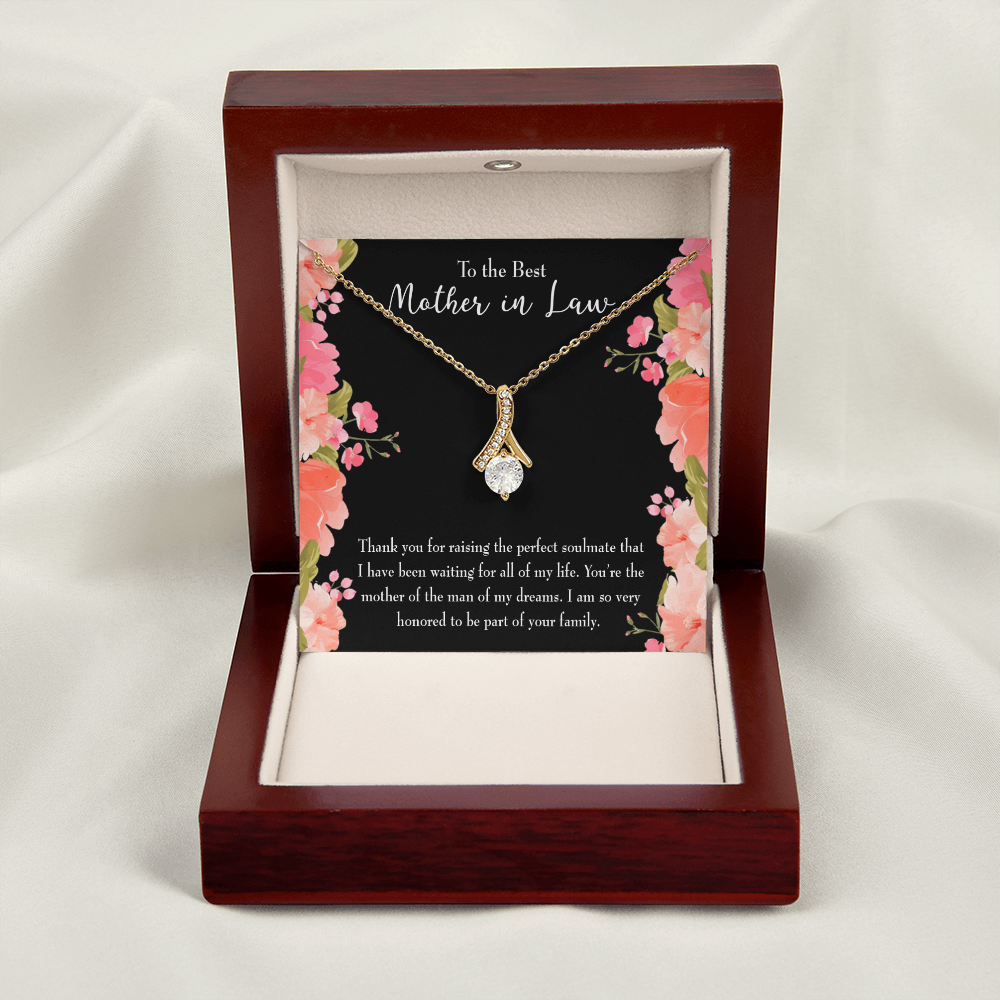 To My Mother-in-Law Perfect Soulmate Alluring Ribbon Necklace Message Card-Express Your Love Gifts