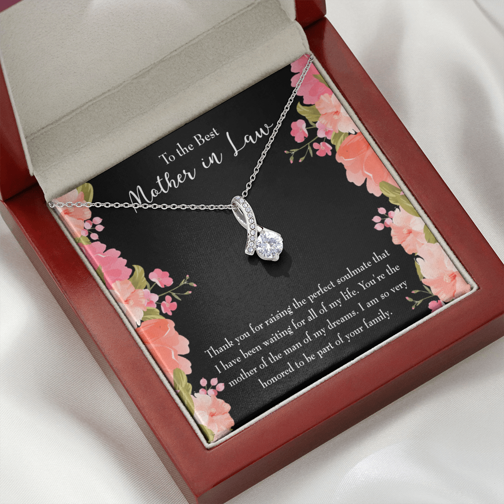 To My Mother-in-Law Perfect Soulmate Alluring Ribbon Necklace Message Card-Express Your Love Gifts