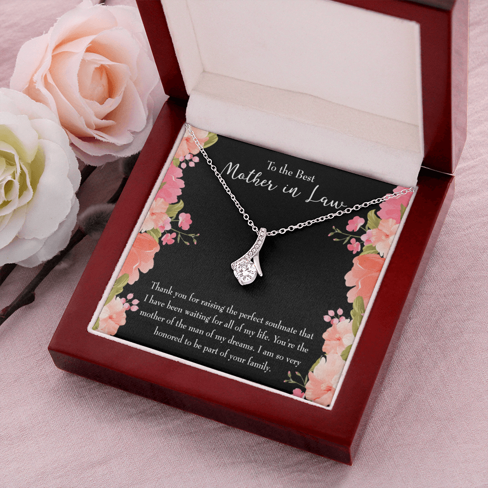 To My Mother-in-Law Perfect Soulmate Alluring Ribbon Necklace Message Card-Express Your Love Gifts