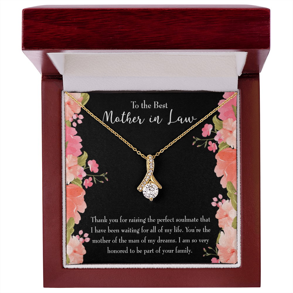 To My Mother-in-Law Perfect Soulmate Alluring Ribbon Necklace Message Card-Express Your Love Gifts