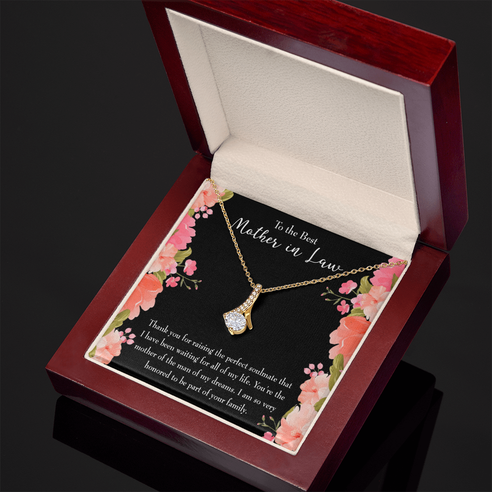 To My Mother-in-Law Perfect Soulmate Alluring Ribbon Necklace Message Card-Express Your Love Gifts