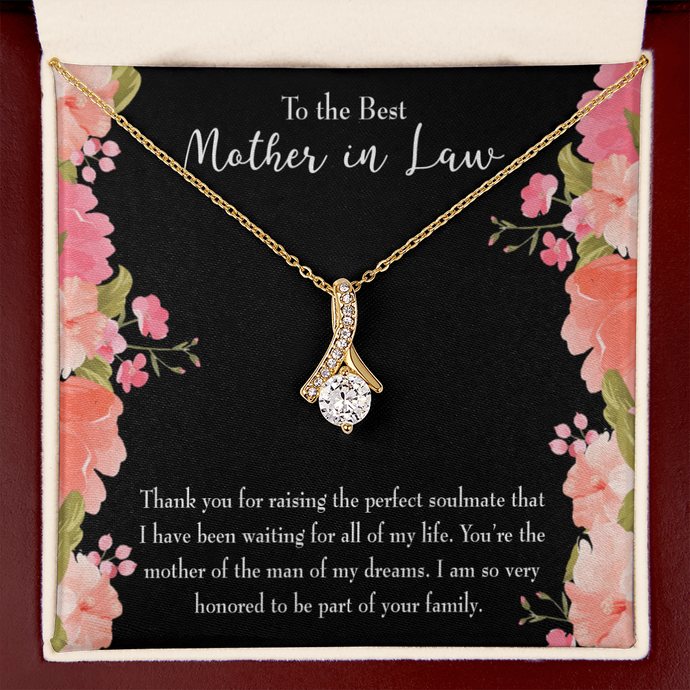 To My Mother-in-Law Perfect Soulmate Alluring Ribbon Necklace Message Card-Express Your Love Gifts