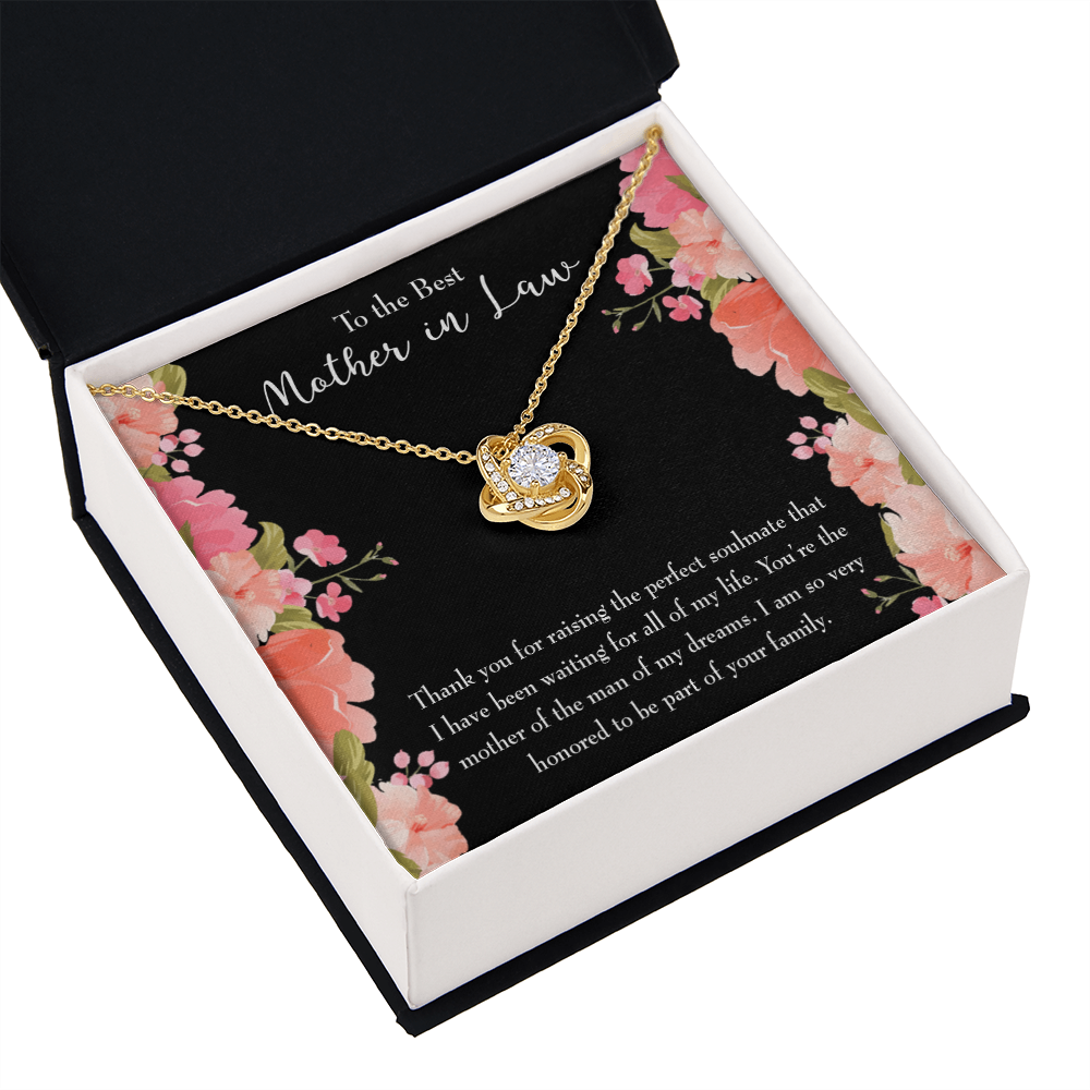 To My Mother-in-Law Perfect Soulmate Infinity Knot Necklace Message Card-Express Your Love Gifts