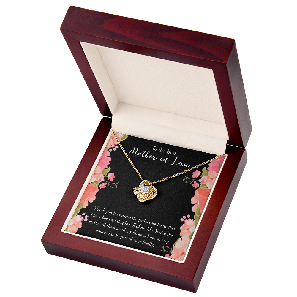 To My Mother-in-Law Perfect Soulmate Infinity Knot Necklace Message Card-Express Your Love Gifts