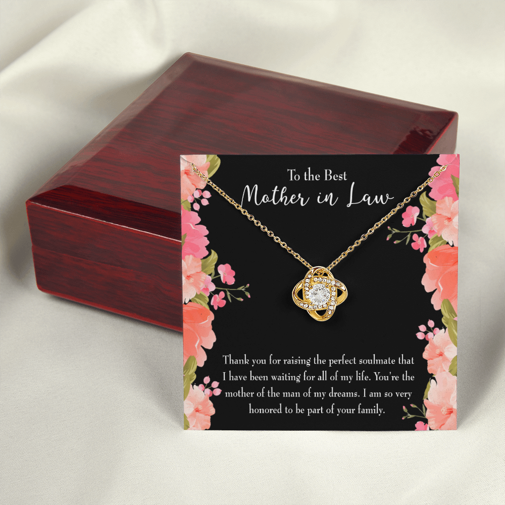 To My Mother-in-Law Perfect Soulmate Infinity Knot Necklace Message Card-Express Your Love Gifts