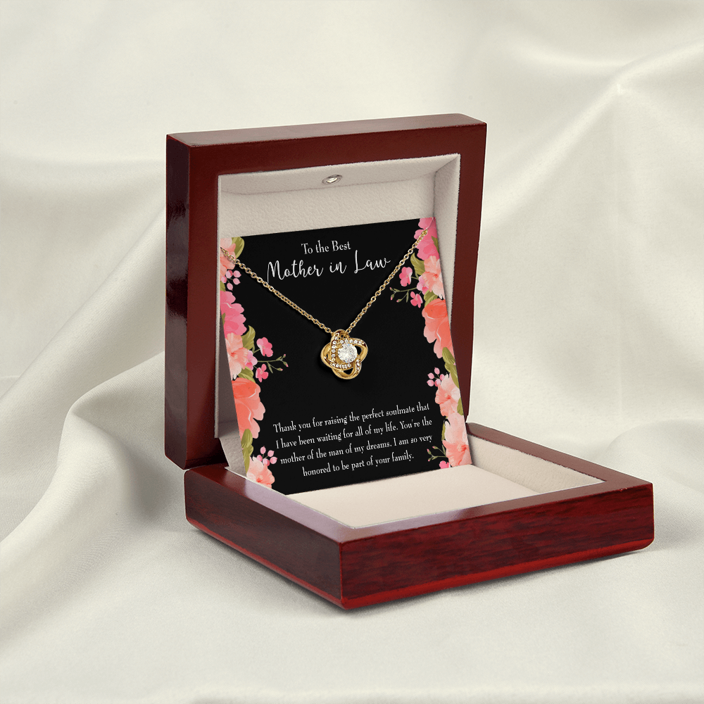 To My Mother-in-Law Perfect Soulmate Infinity Knot Necklace Message Card-Express Your Love Gifts