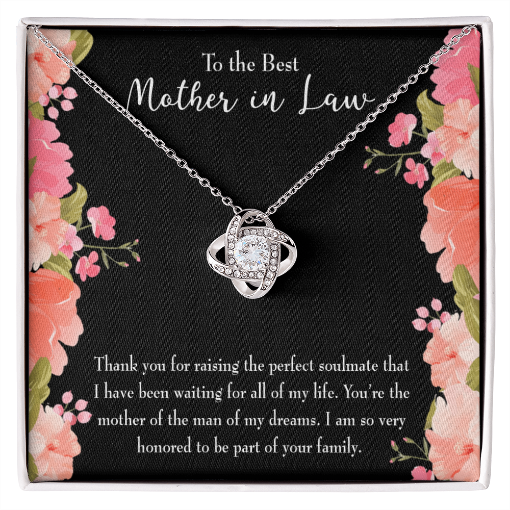 To My Mother-in-Law Perfect Soulmate Infinity Knot Necklace Message Card-Express Your Love Gifts