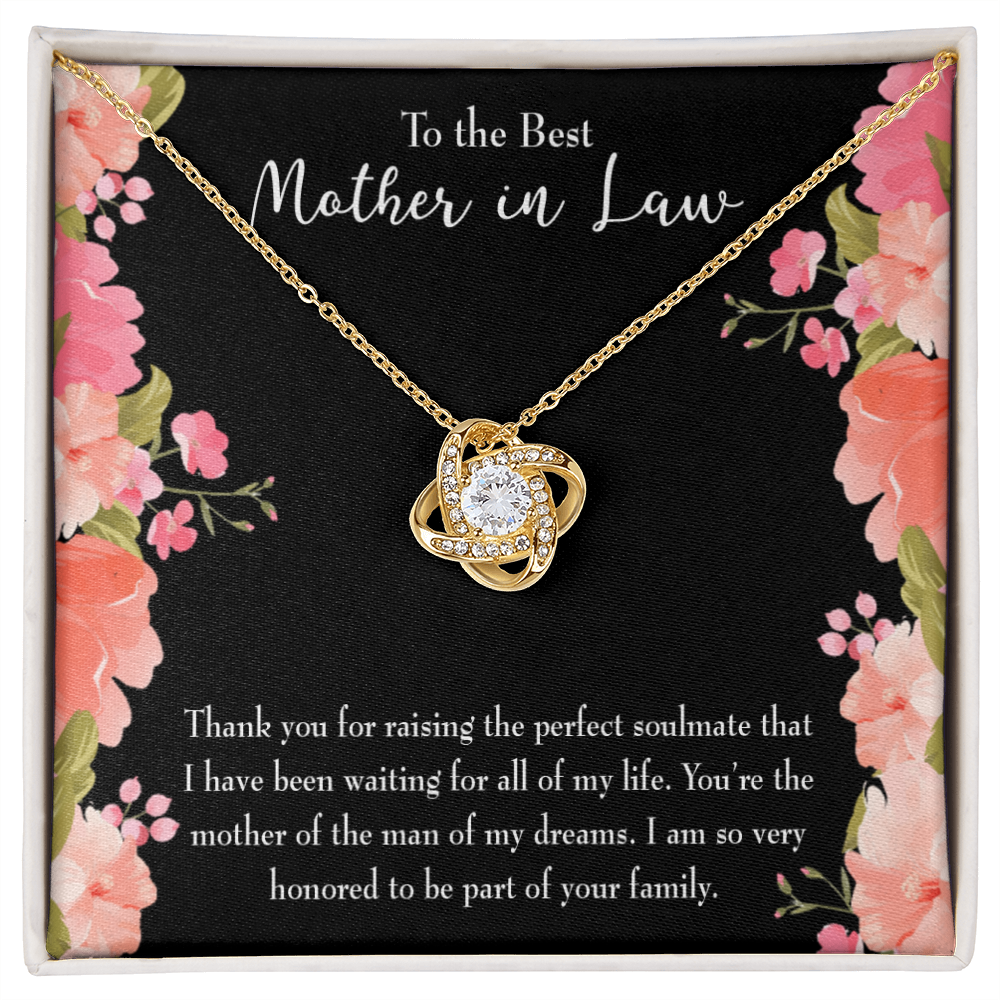 To My Mother-in-Law Perfect Soulmate Infinity Knot Necklace Message Card-Express Your Love Gifts