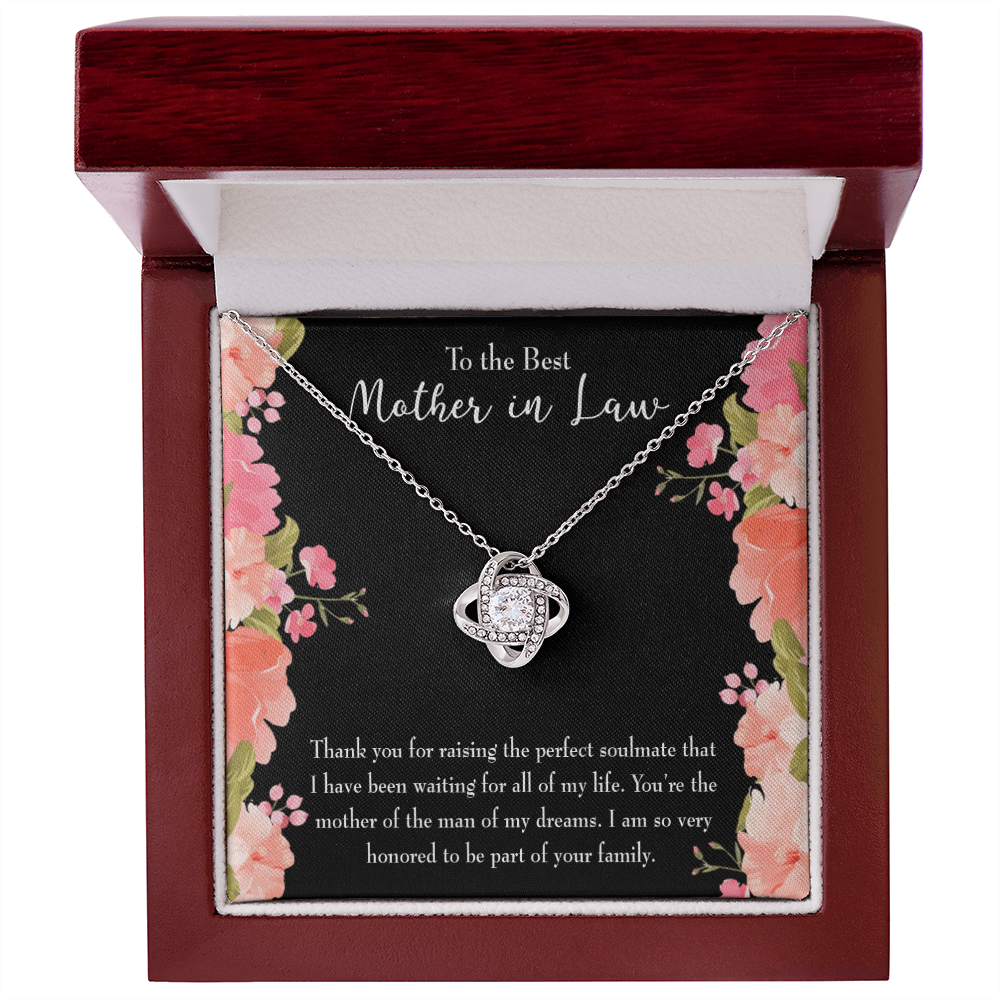 To My Mother-in-Law Perfect Soulmate Infinity Knot Necklace Message Card-Express Your Love Gifts