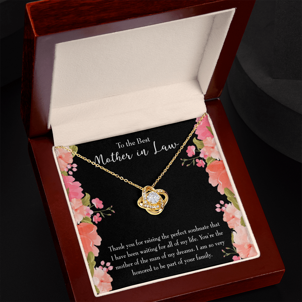 To My Mother-in-Law Perfect Soulmate Infinity Knot Necklace Message Card-Express Your Love Gifts