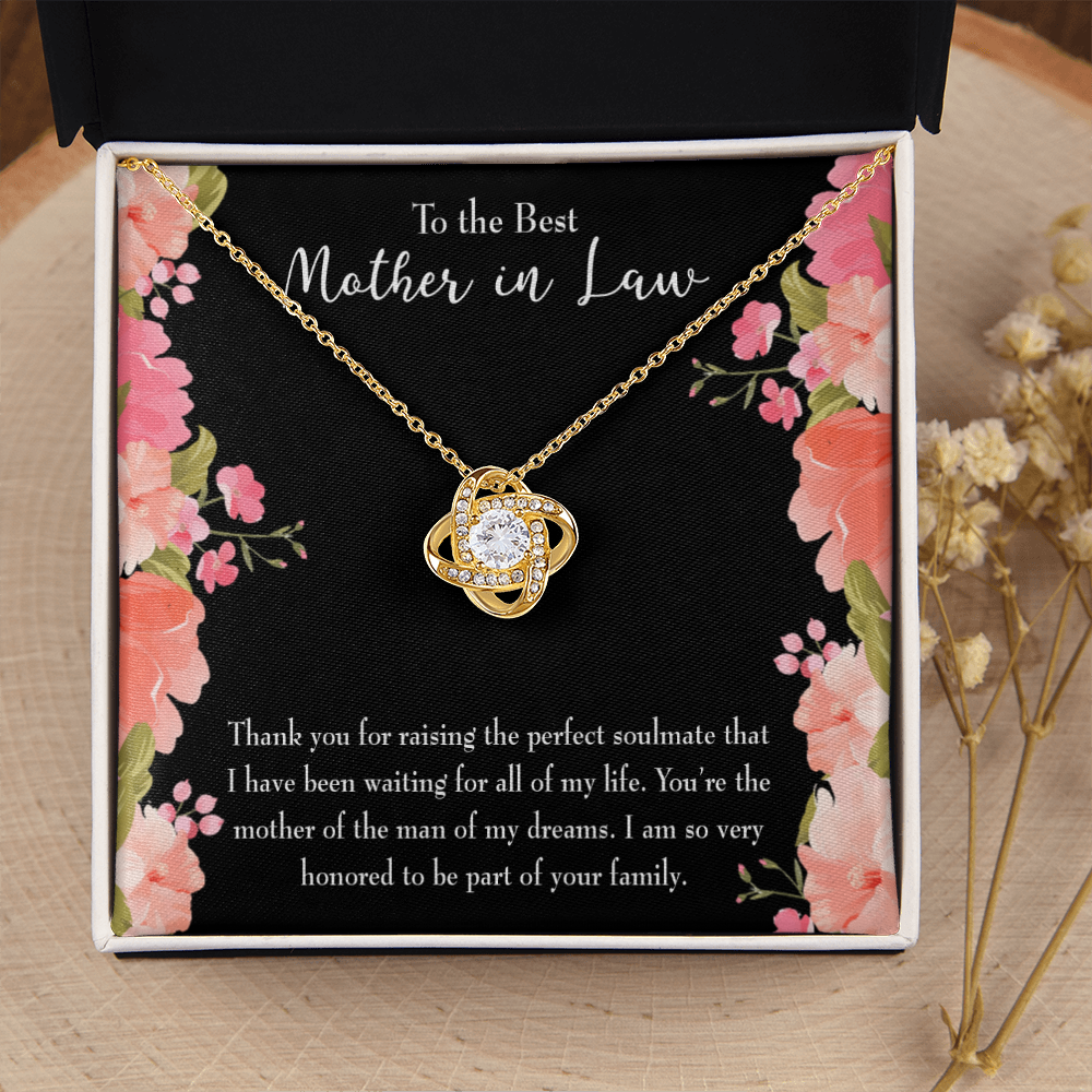 To My Mother-in-Law Perfect Soulmate Infinity Knot Necklace Message Card-Express Your Love Gifts