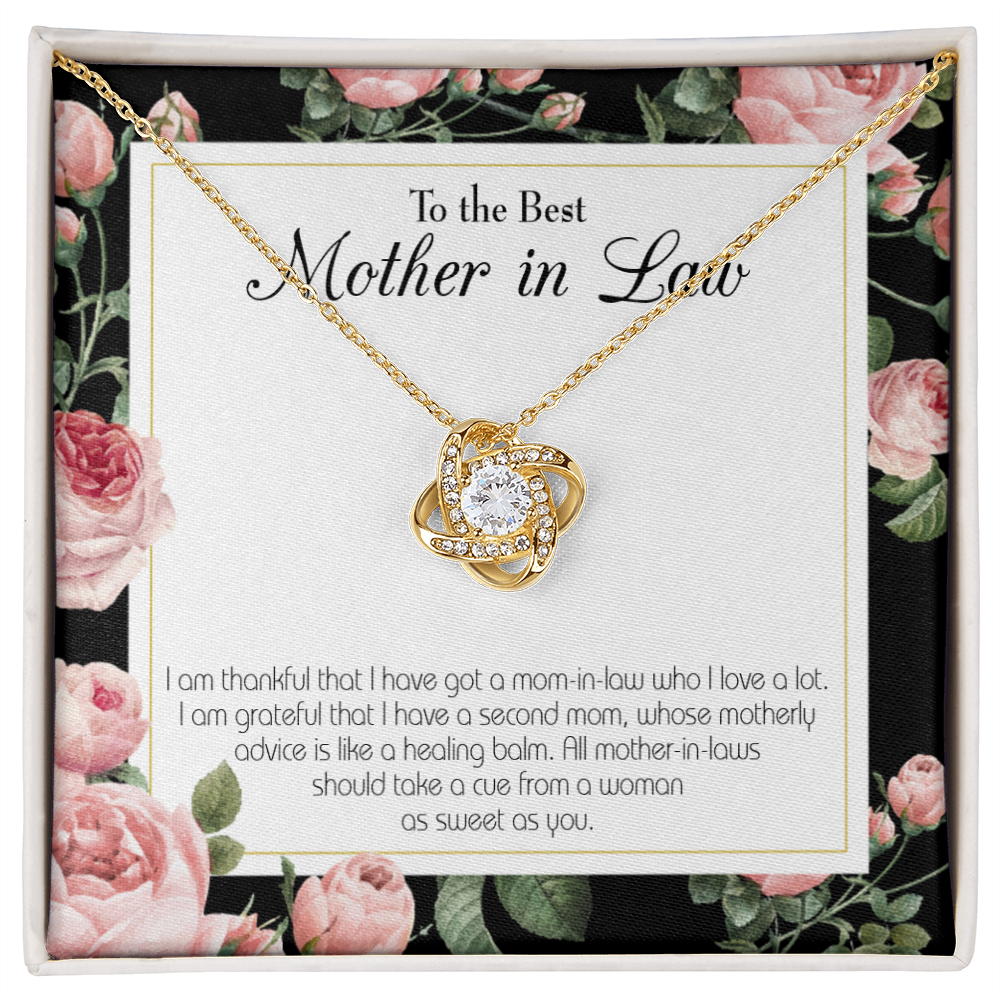 To My Mother-in-Law Second Mom Infinity Knot Necklace Message Card-Express Your Love Gifts