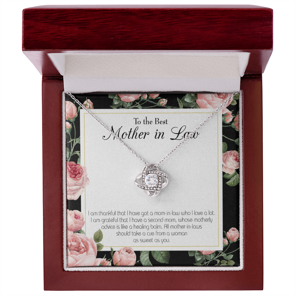 To My Mother-in-Law Second Mom Infinity Knot Necklace Message Card-Express Your Love Gifts